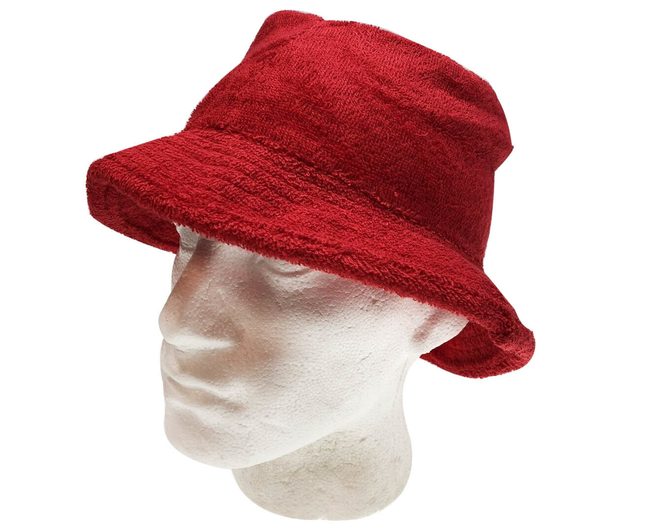 V563-STINGYTWLING-RED-XXL-202503051706-00 Stingy Brim Terry Towelling Bucket Hat Daggy Fishing Camping Lad Cap 100% COTTON - Red - XXL - Image 1