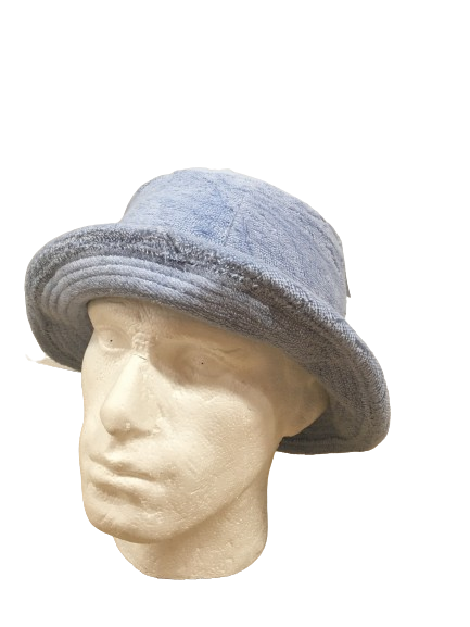 V563-STINGYTWLING-SKYBLU-S_M-202503051702-00 Stingy Brim Terry Towelling Bucket Hat Daggy Fishing Camping Lad Cap 100% COTTON - Sky Blue - S/M - Image 1