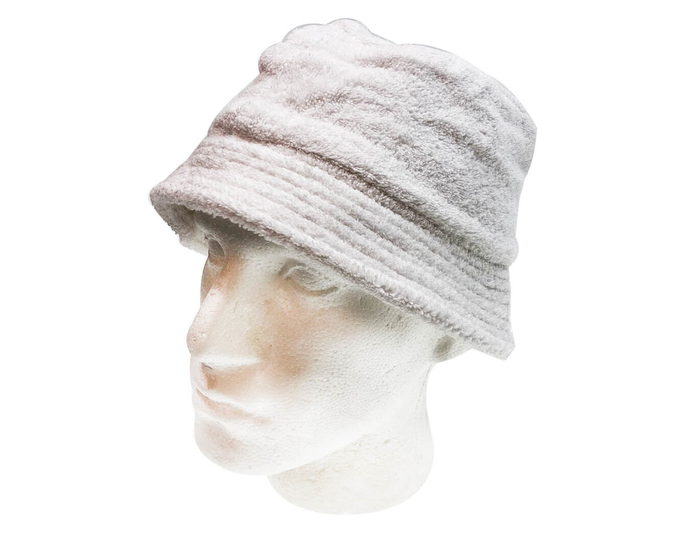 V563-STINGYTWLING-WHT-XXL-202503051653-00 Stingy Brim Terry Towelling Bucket Hat Daggy Fishing Camping Lad Cap 100% COTTON - White - XXL - Image 1