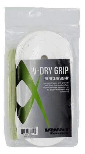 V563-TAVVDW30-167756-00 Volkl V-Dry Over Grip Tennis Racquet Bulk - 30 Pack - White - Image 1
