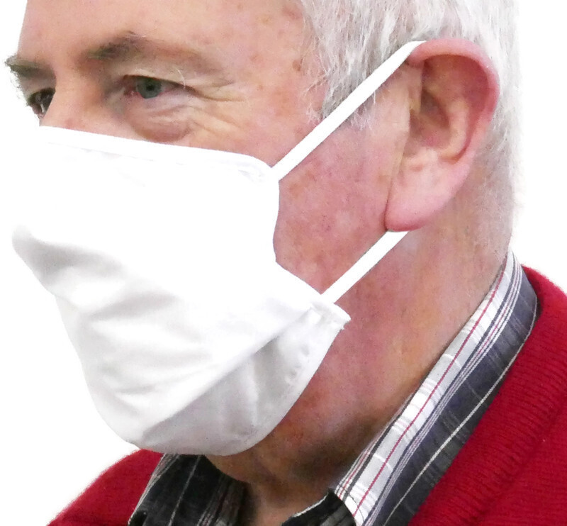 V563-TIGERPLAST_ADULT_WHT-1PC-205150-00 TIGERPLAST Fabric Face Mask Washable Reusable Mask Protect Anti-Microbial Mouth Cover - White - Image 1
