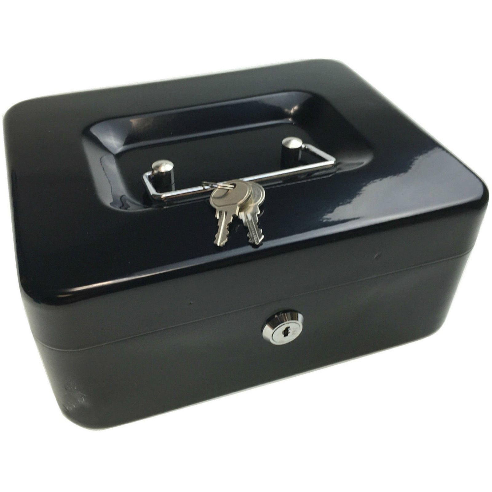 V563-TOM-S606L-202503051540-00 Lockable METAL CASH BOX Deposit Petty Cash Slot Money Safe Portable 2 Keys New - Image 1