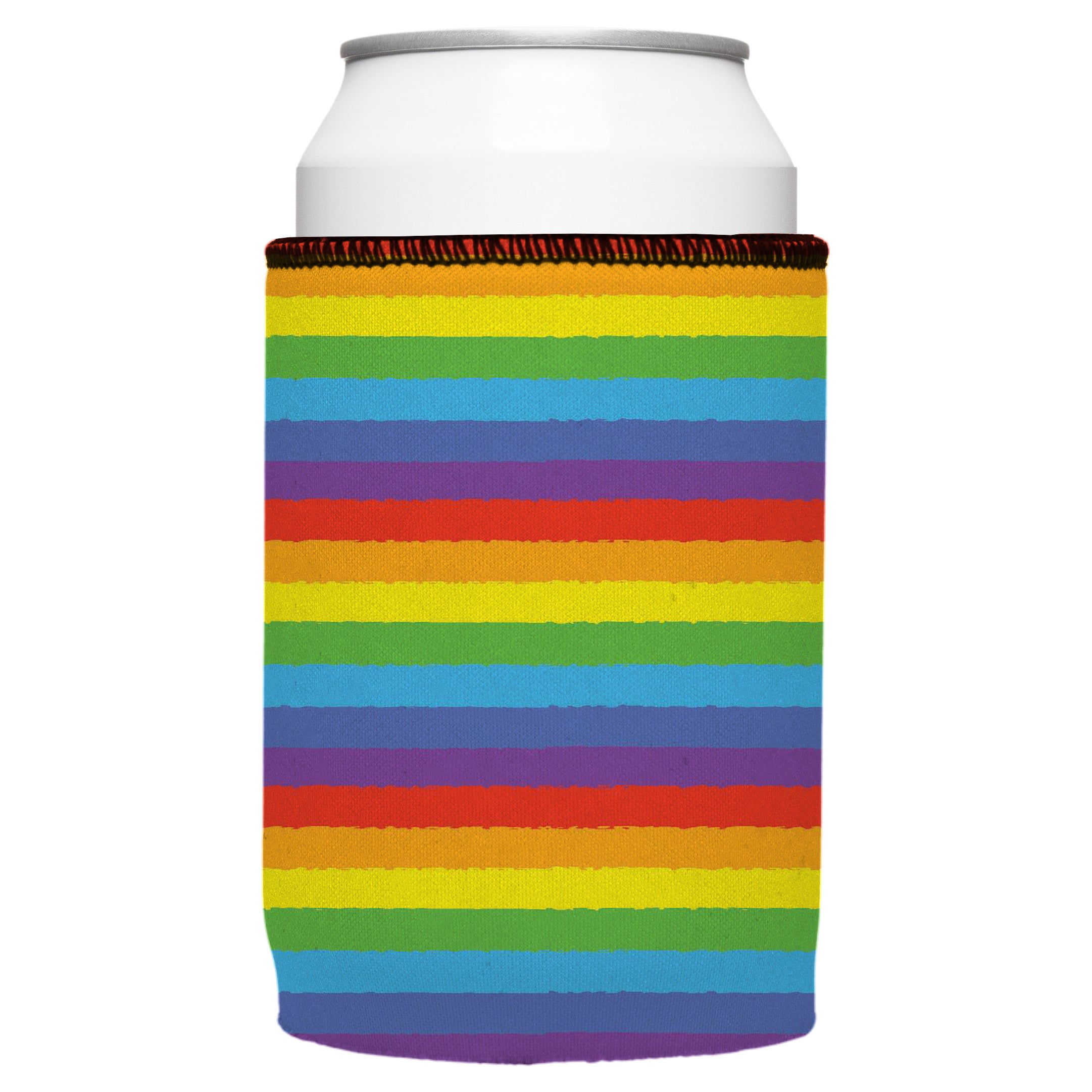 V570-ST-2239-A-202503260845-00 LGBTQ+ Pride Flag Stubby Cooler - Standard - Image 1