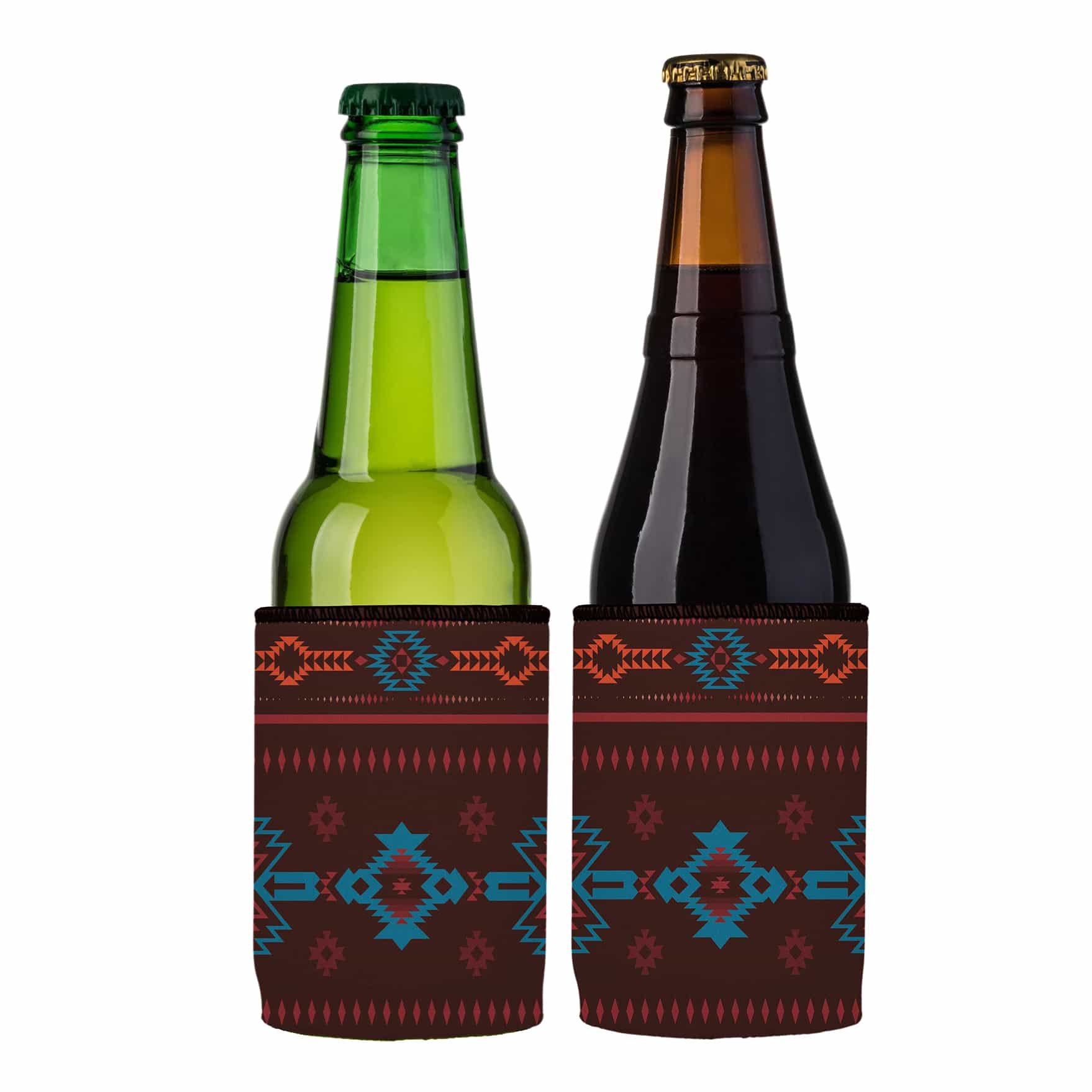 V570-ST-2685-A-2-202503260912-00 Brown Navajo Rug Stubby Cooler 2-Pack - Standard - Image 1