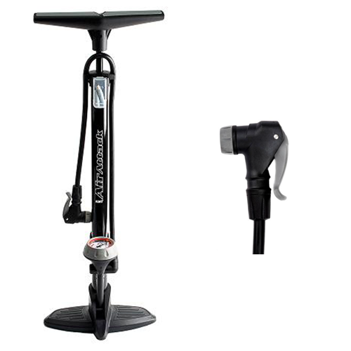 V572-KWT-QBP-FPATT-202503261206-00 QBP Floor Pump - Air Attack - Alloy Barrel - Plastic Base - Twin Head Valve - 120 Psi - Image 1
