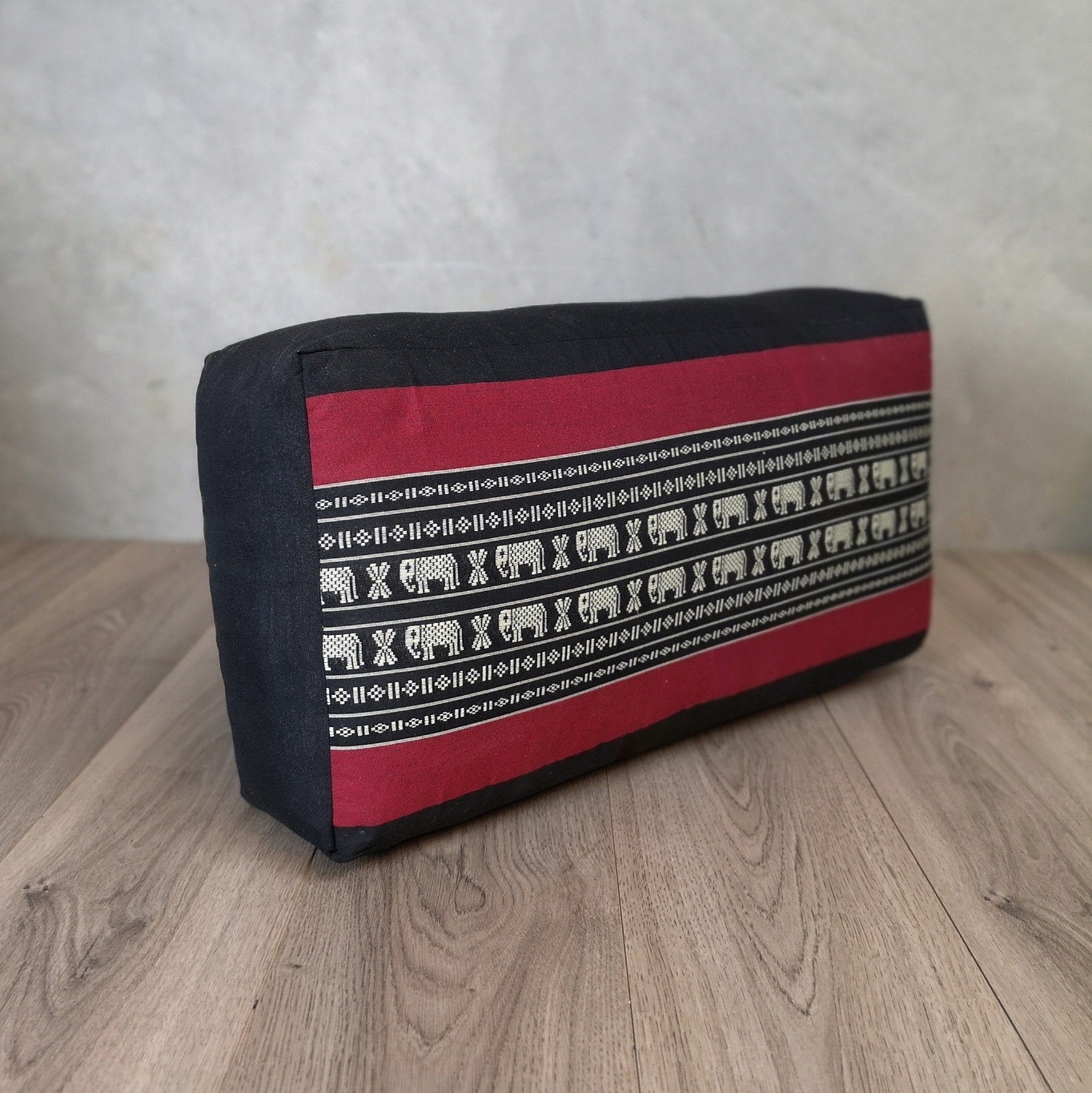 edf Oblong Meditation Cushion/ Yoga Bolster Prop Kapok Filled RedEle - Image 1