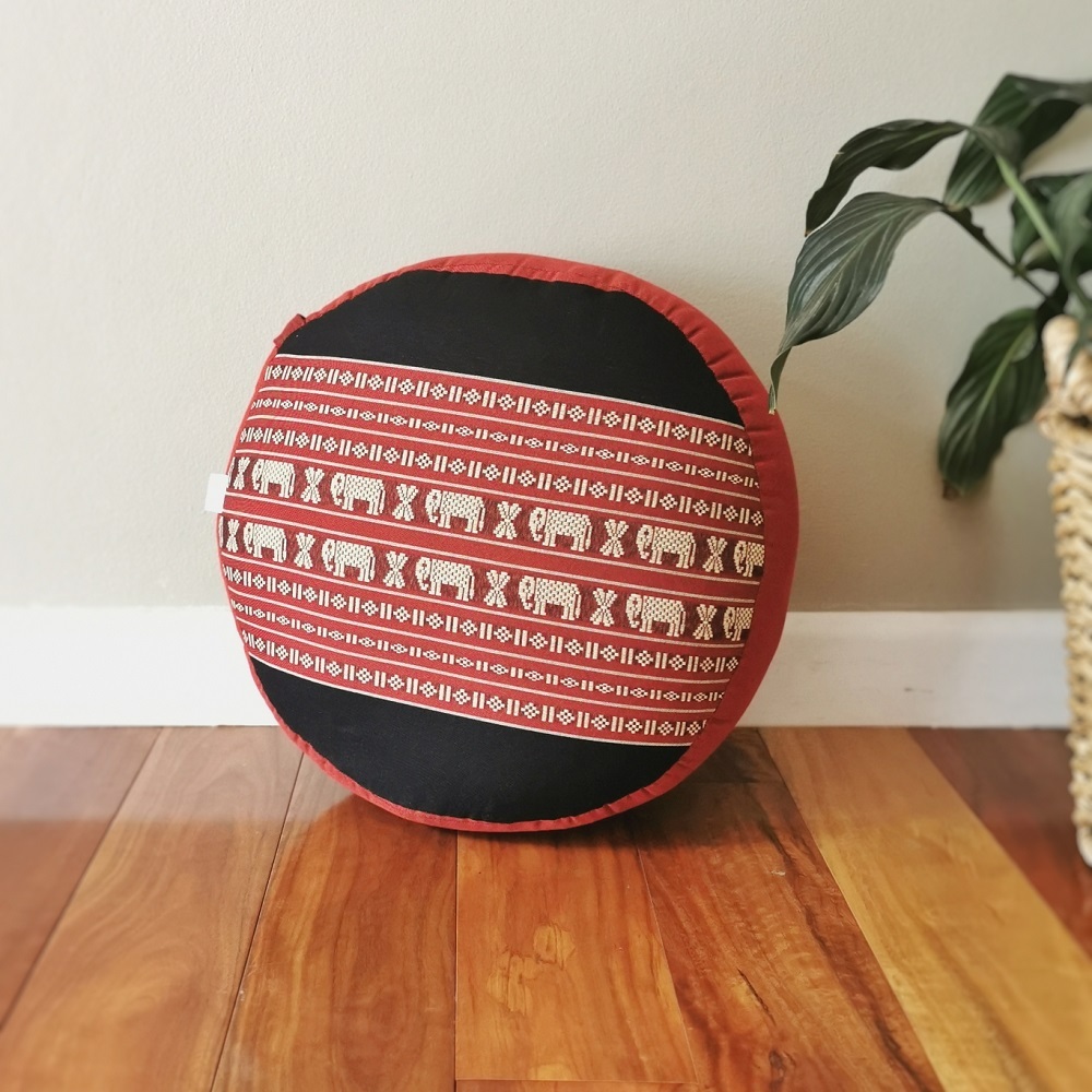 V574-TTPBS33-REDELE-131460-00 40cm Round Meditation Cushion Zafu Ottoman Pouf Kapok Filled RedEle - Image 1