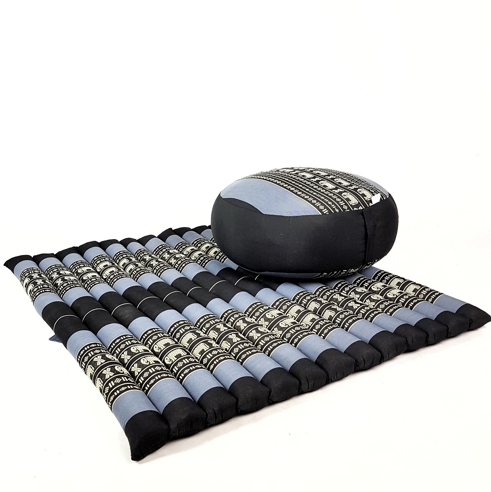V574-TTPZAFUSETBLUEELE-131525-00 Zafu & Zabuton Meditation Set Blue/Elephant - Image 1