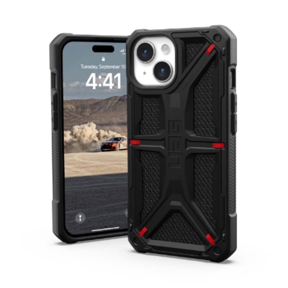 V578-114289113940-226451-00 UAG Monarch Kevlar Back Case for iPhone 15 - Black - Image 1