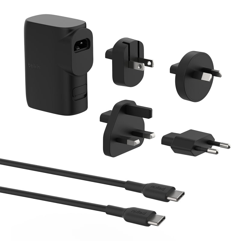 V578-BPZ003BT1MBK-B6-202505231041-00 Belkin BoostCharge Hybrid Wall Charger 25W + Power Bank 5K with Travel Adapter Kit - Image 1
