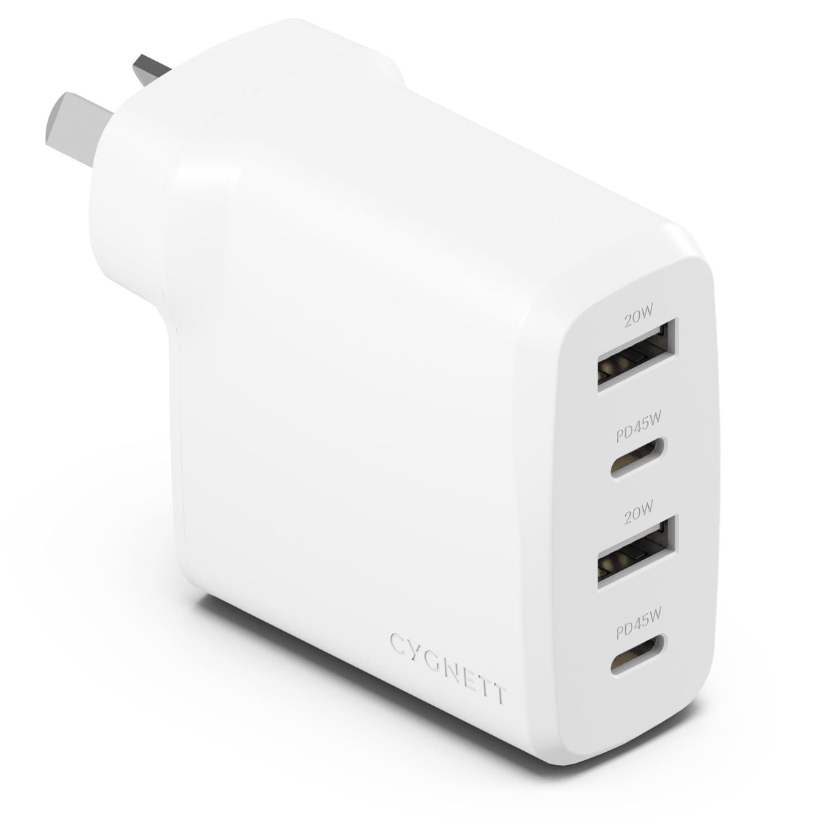 V578-CY4769PDWCH-202505231042-00 Cygnett Powerplus 45W Multiport Wall Charger AU - White - Image 1
