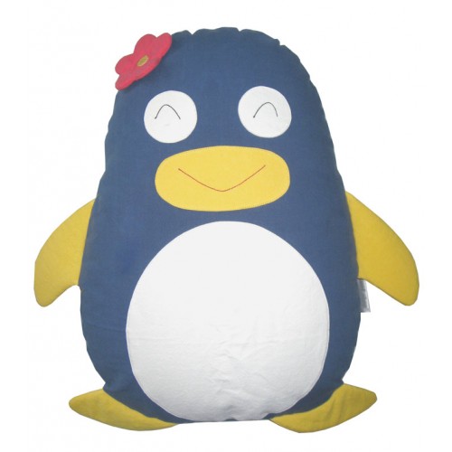 V59-327-Grey-01_3 Penguin Cuddling Cushion BLUE - Image 1
