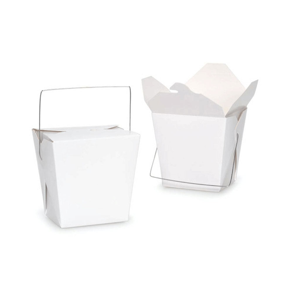 V610-26OZ-150-218963-00 Bulk Packs 150 x 780ML/26oz White Noodle Box With Metal Wire Handle - Image 1