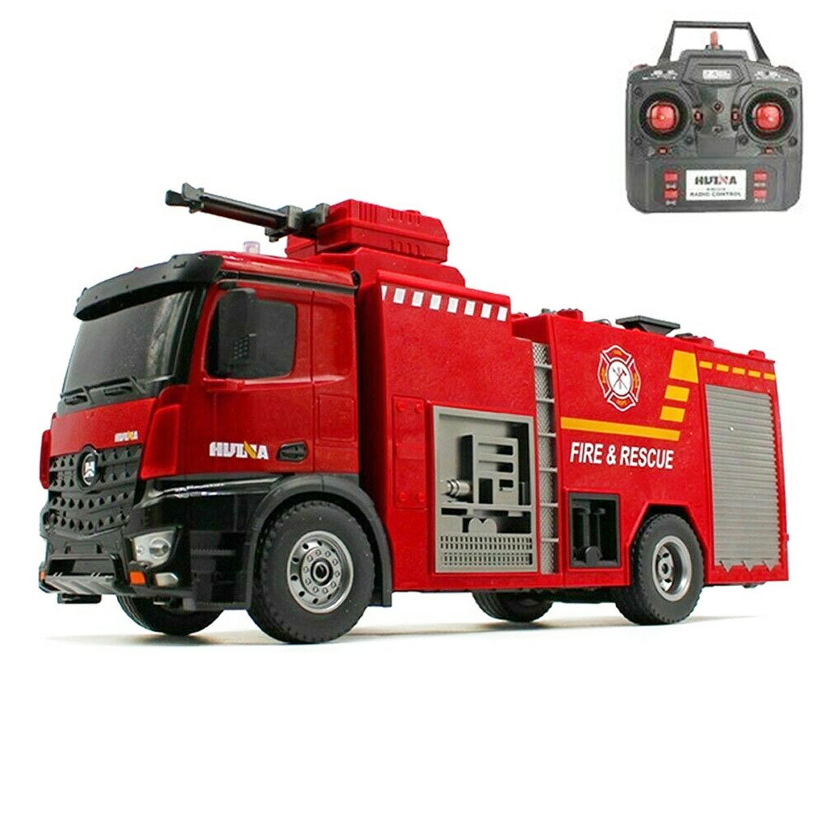 V610-TOY-HN-1562-218899-00 Huina 1:14 RC Fire Truck Toy Car Water Cannon Gun Construction Kids Toy - Image 1