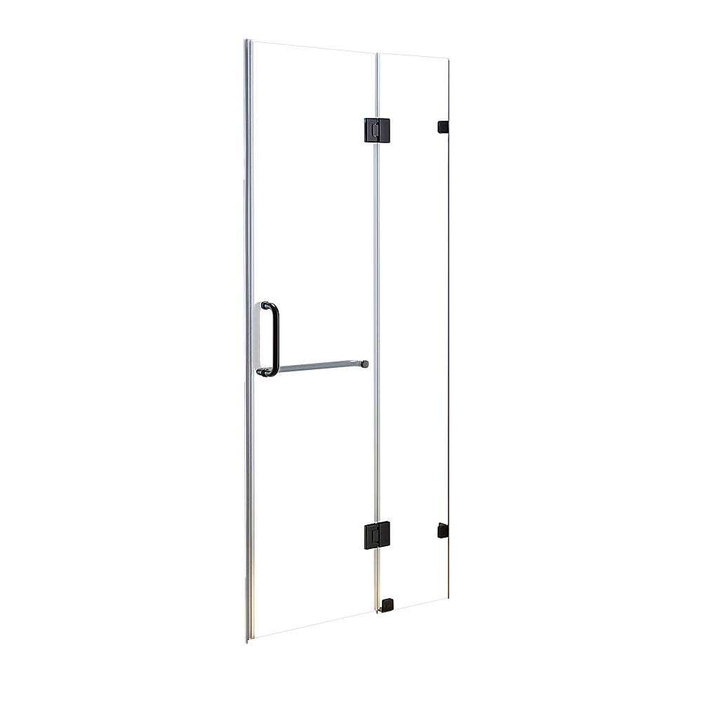 V63-831241-25879-00 100 x 200cm Wall to Wall Frameless Shower Screen 10mm Glass By Della Francesca - Image 1