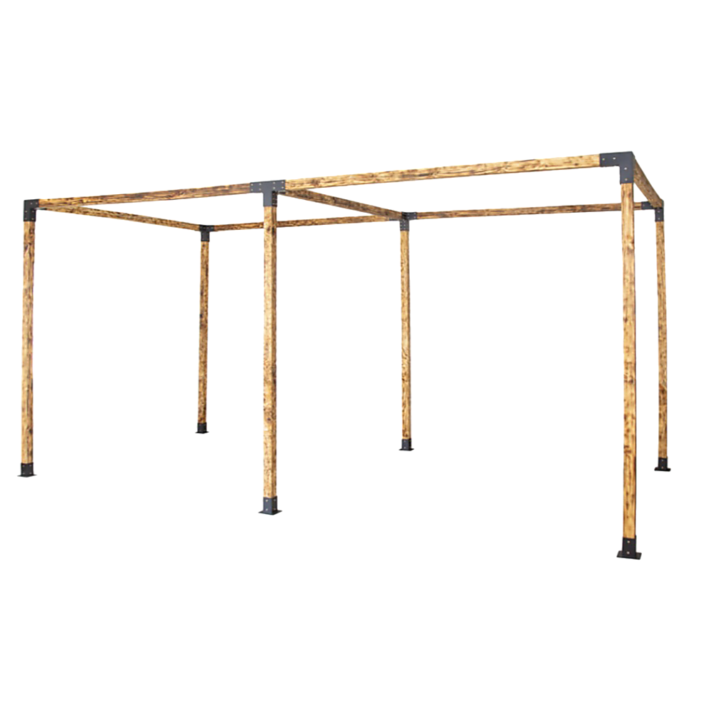 V63-847731-167333-00 Roof Pergola Gazebo Shed Matte Black Steel Brackets DIY Kits - Image 1