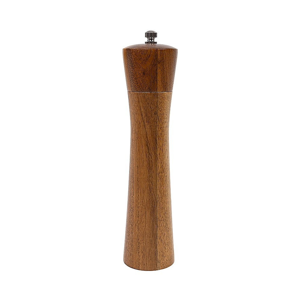 V63-920681-201671-00 8" Wooden Salt and Pepper Grinder Adjustable Manual Wood Ceramic Core - Image 1