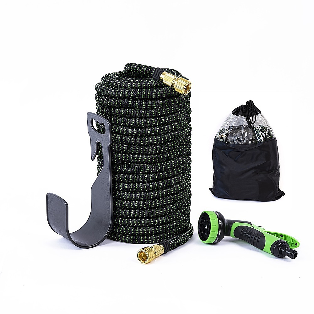 V63-930011-212154-00 30m Garden Hose Strong Heavy Duty Expandable Flexible Hose Water Spray Nozzle - Image 1