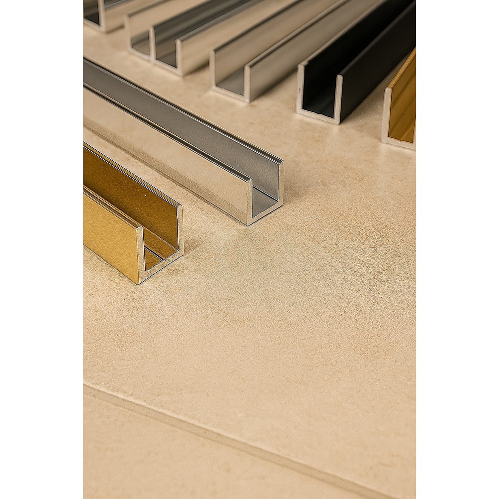 V63-930931-202508071821-00 Glass Shower Screen 120cm Floor Channel in Nickel - Image 1