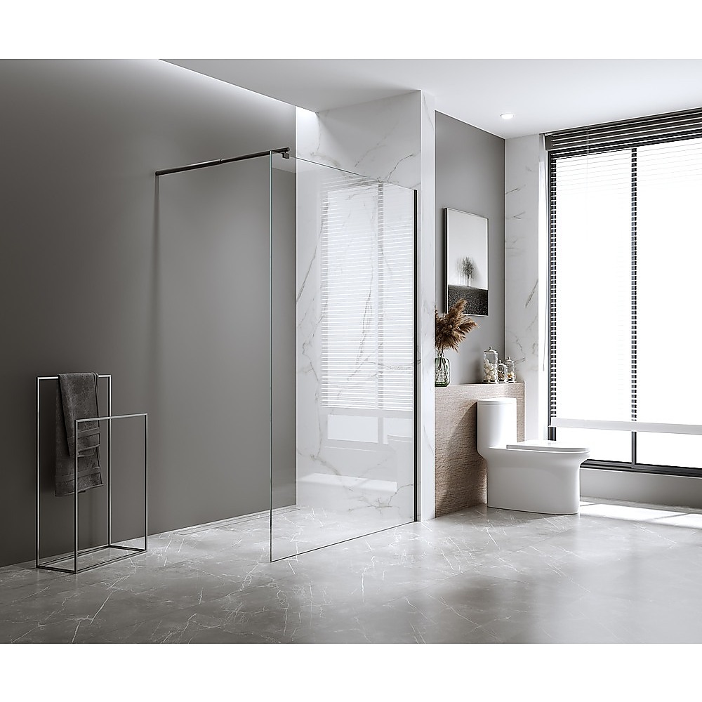 V63-931751-222699-01 Glass Shower Screen Round Stabilising Pole in White - Image 1