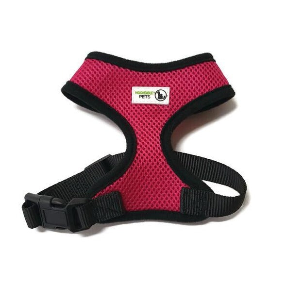 V631-MDPHARMESSPNK-185928-00 Pet Harness Soft Air Mesh Padded Adjustable - Moondidley Pets Small Pink - Image 1