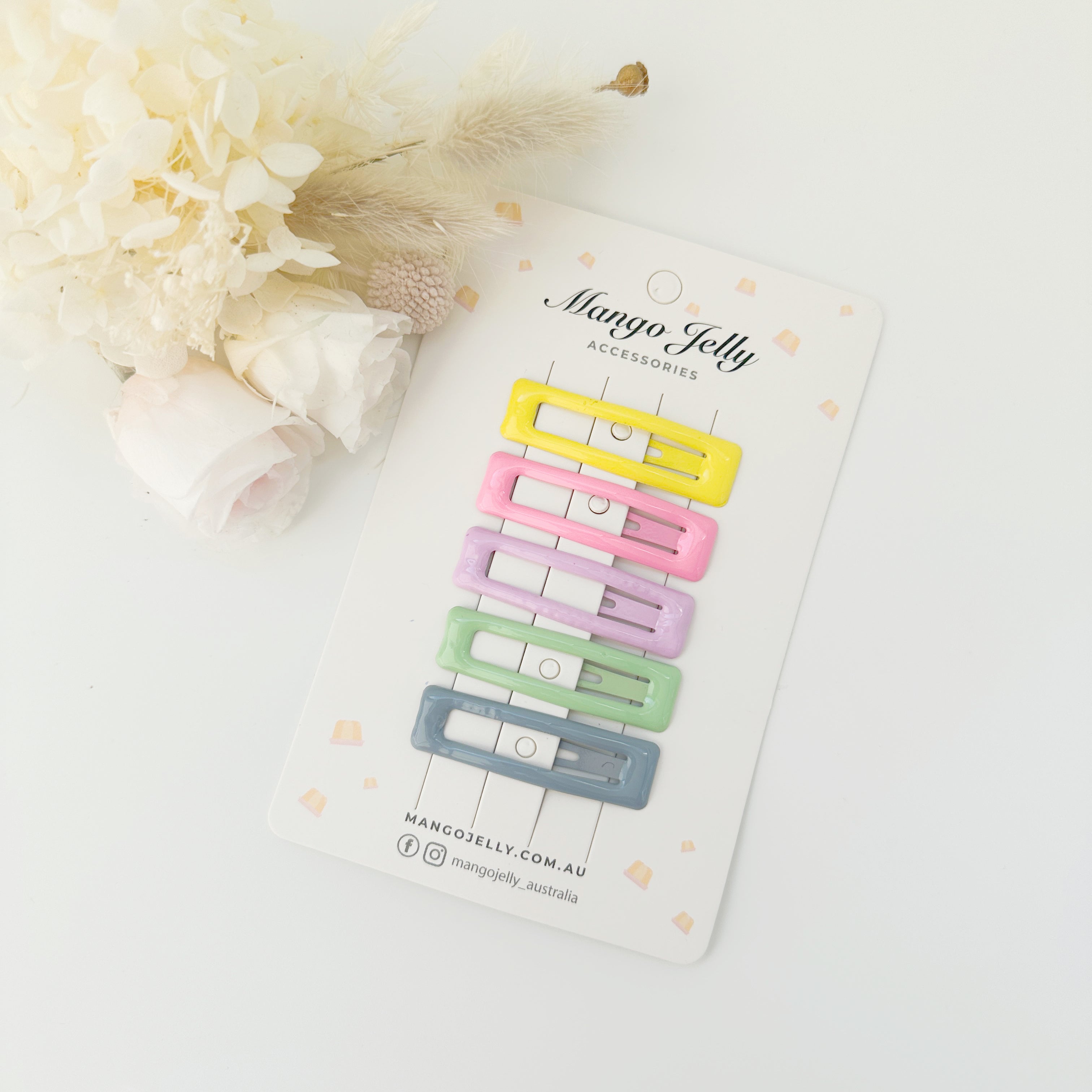 V659-HC-BUTTERCREAM-CANDY-BAR-2-M-160839-00 MANGO JELLY Butter Cream Hair Clips Collection - Candy Bar clips - Twin Pack - Image 1