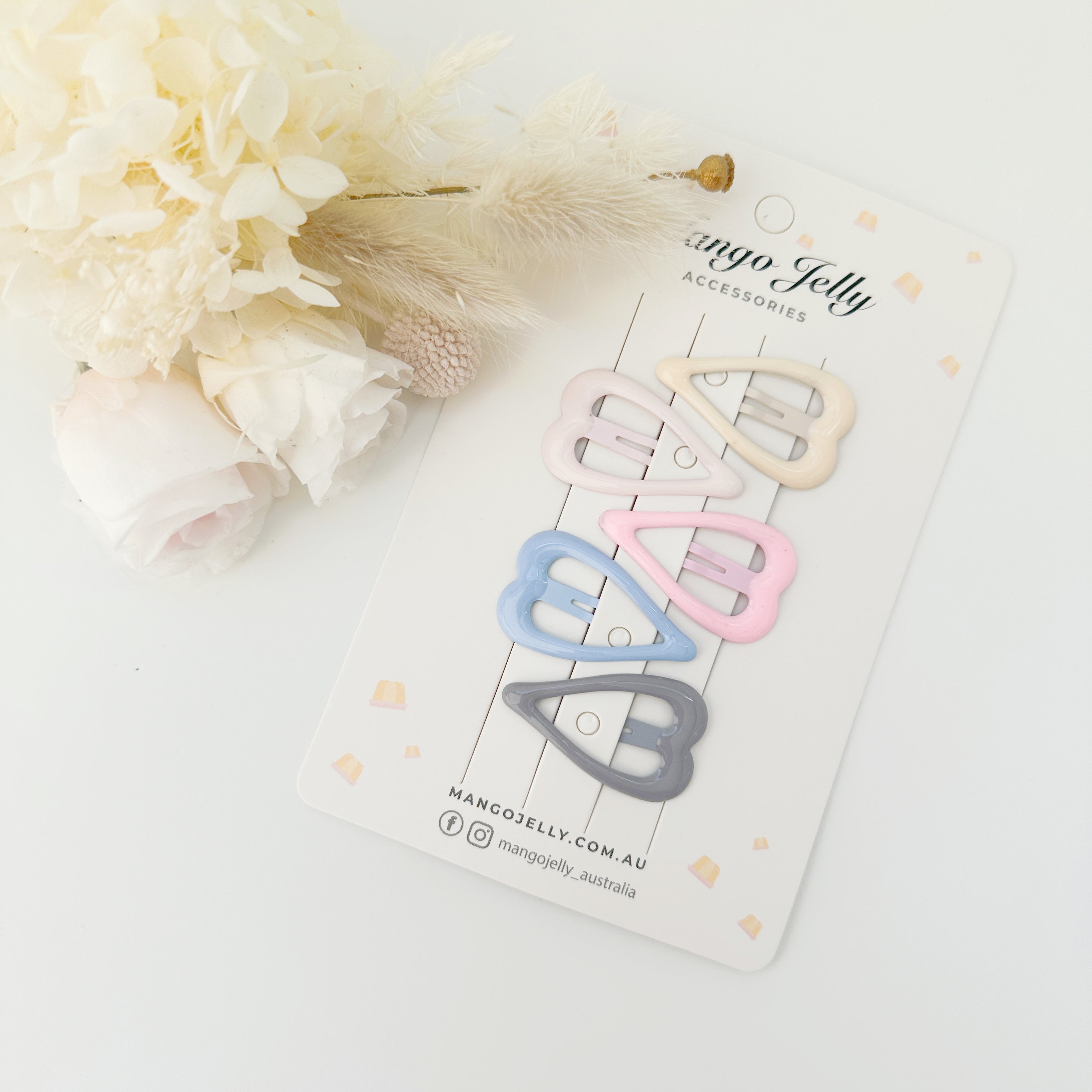 V659-HC-BUTTERCREAM-ICECREAM-HEART-1-M-160812-00 MANGO JELLY Butter Cream Hair Clips Collection - Ice cream Heart shape - One Pack - Image 1