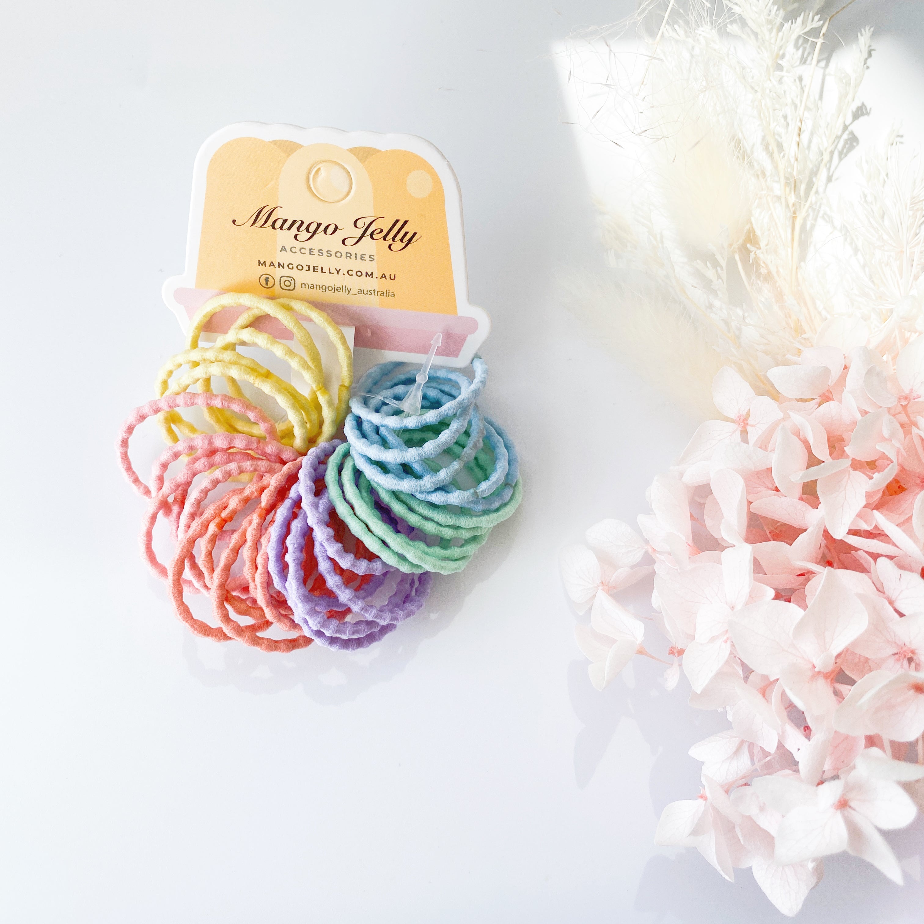 V659-HT-3CM-30P-BUBBLY-CANDY-2-M-161013-00 MANGO JELLY Kids Hair Ties (3cm) - Bubbly Candy -Twin Pack - Image 1