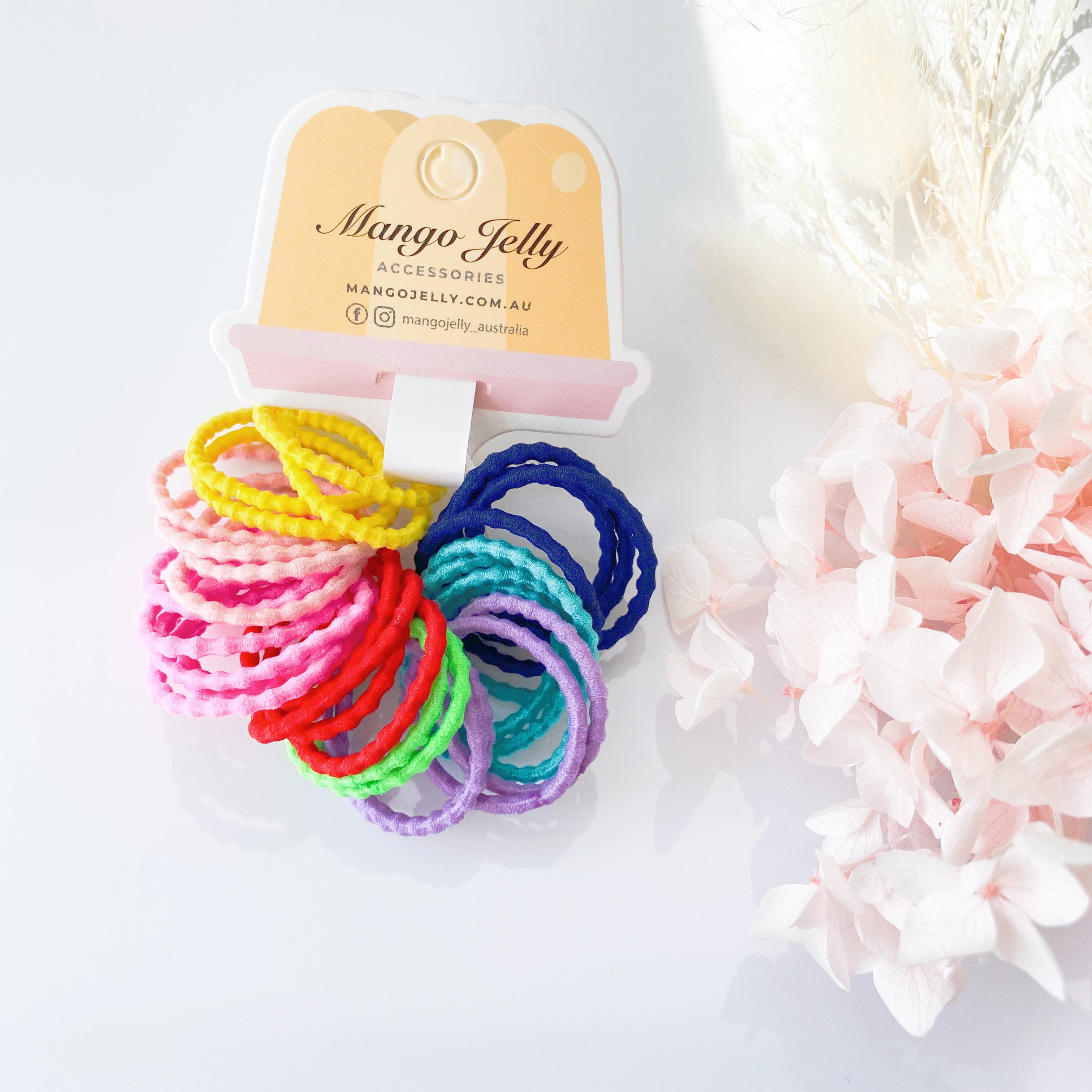 V659-HT-3CM-30P-BUBBLY-MIXED-6-L-160982-00 MANGO JELLY Kids Hair Ties (3cm) - Bubbly Mixed - Six Pack - Image 1