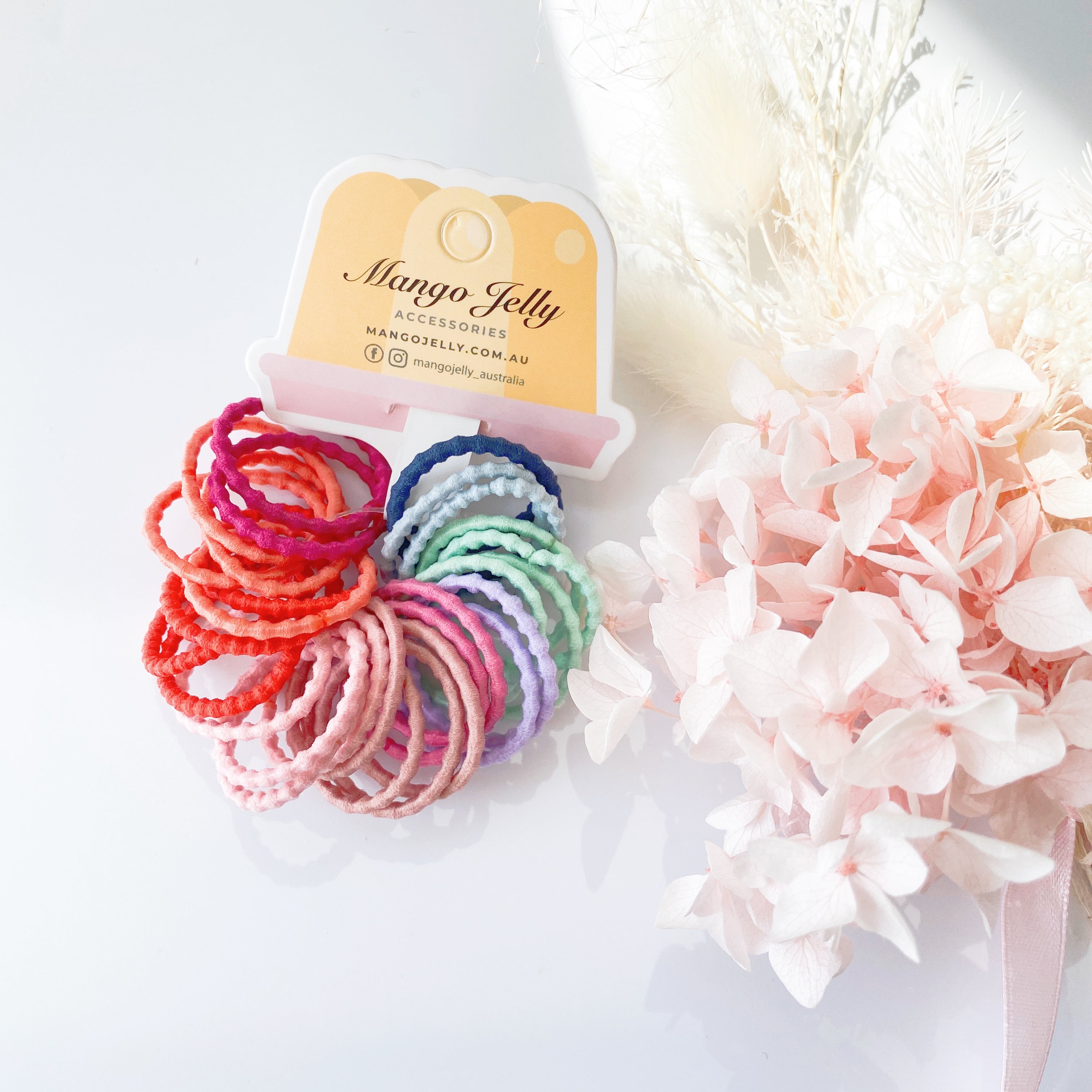 V659-HT-3CM-30P-BUBBLY-RETRO-3-M-161004-00 MANGO JELLY Kids Hair Ties (3cm) - Bubbly Retro - Three Pack - Image 1