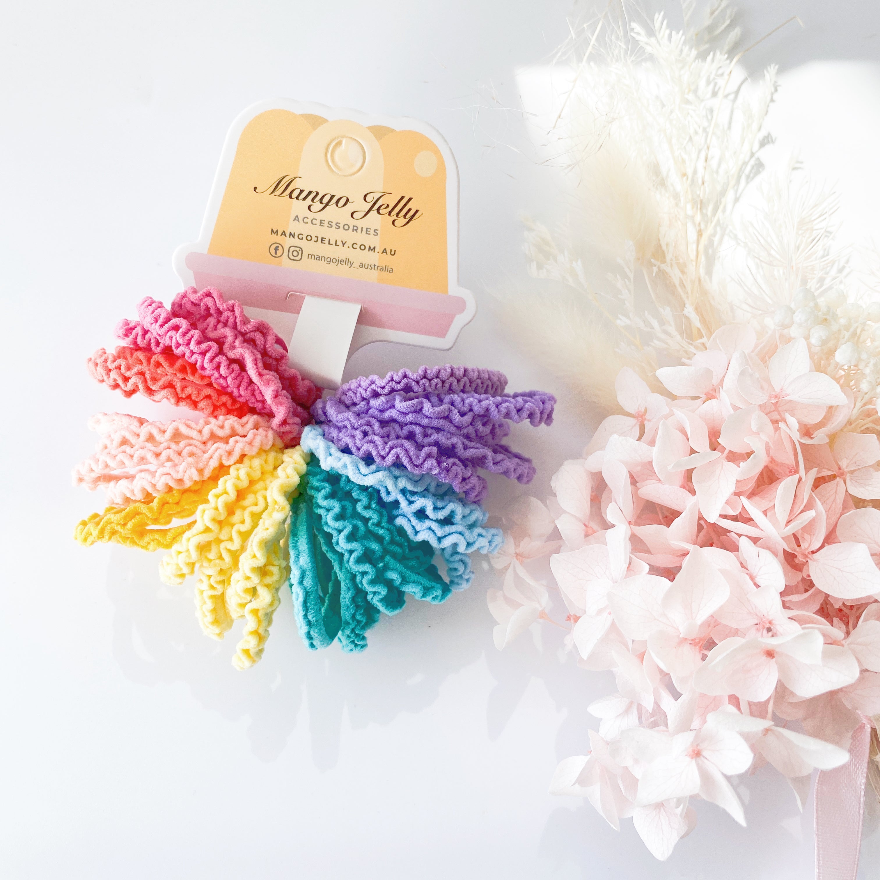 V659-HT-3CM-30P-LACE-CANDY-1-M-160974-00 MANGO JELLY Kids Hair Ties (3cm) - Lace Candy - One Pack - Image 1