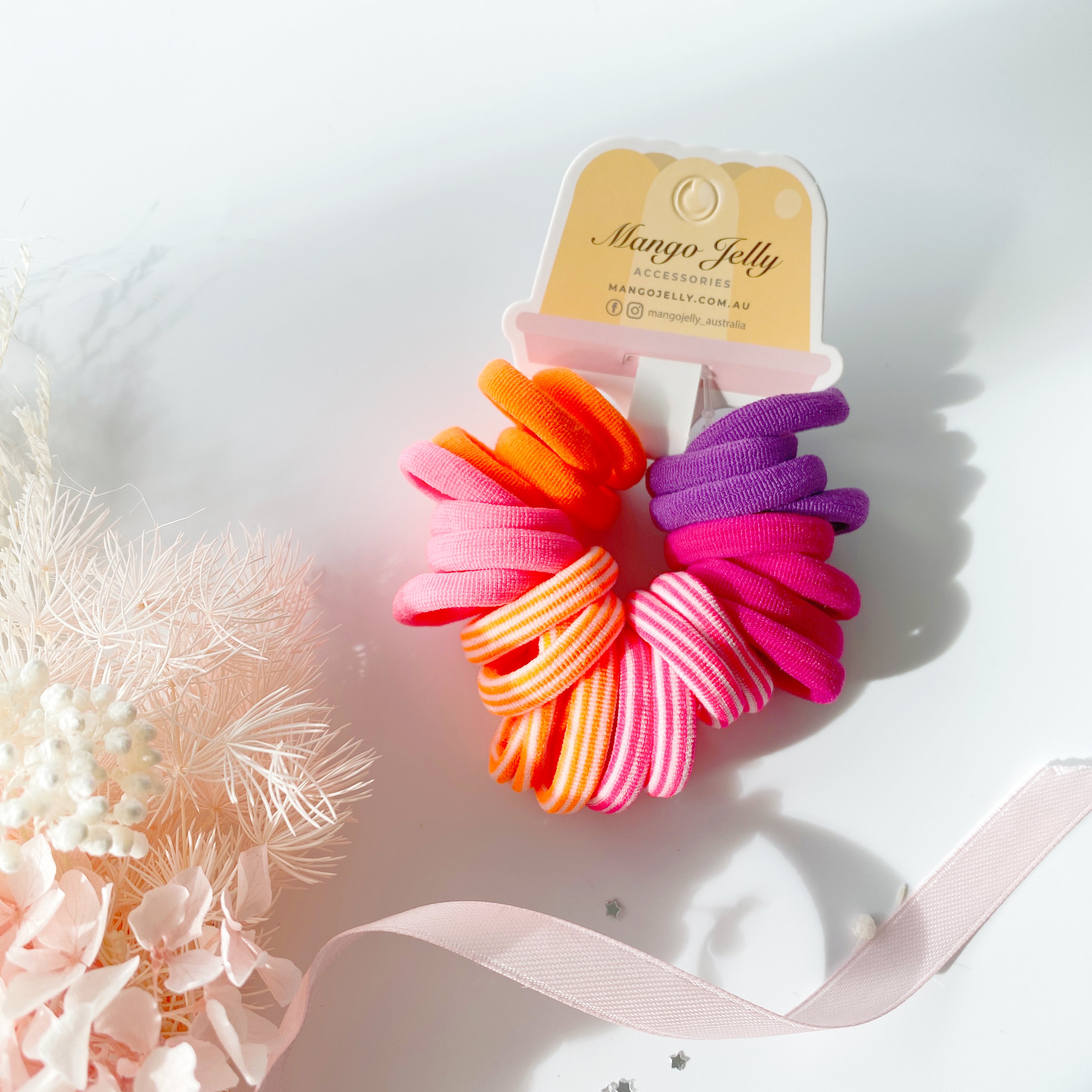 V659-METALFREE-3CM-24P-CANDY-2-M-160961-00 MANGO JELLY Metal Free Hair Ties (3cm) - Candy 24P -Twin Pack - Image 1