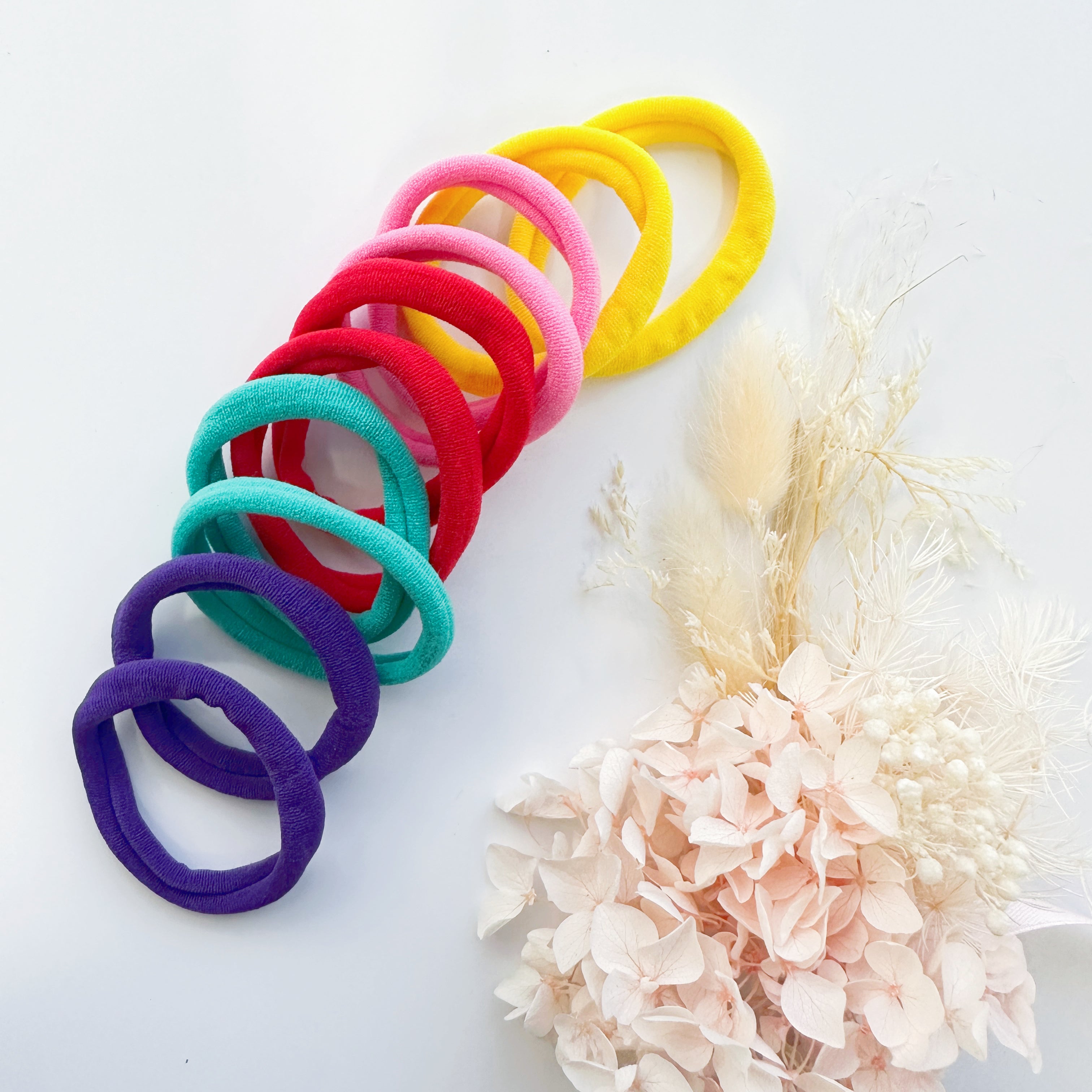 V659-METALFREE-4CM-10P-POP-1-M-160888-00 MANGO JELLY Metal Free Hair ties (4.5cm) - Pop Mixed 10P - One Pack - Image 1