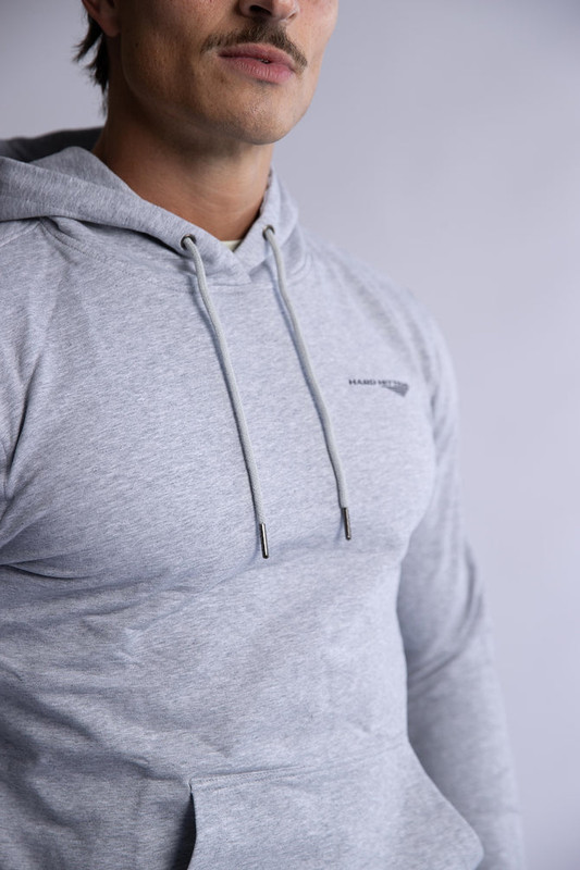 HARD HITTERS SLIM FIT TERRY HOODIE GREY SMALL