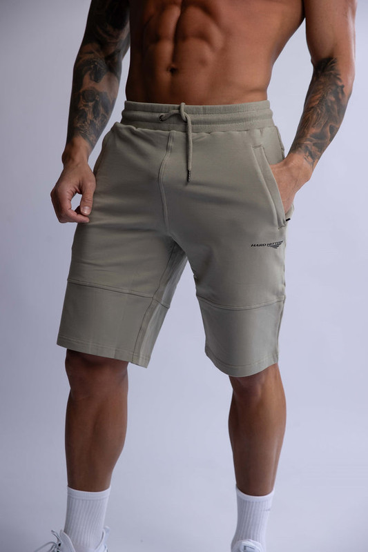 V697-SLIM-FIT-TERRY-SHORTS-SAGE-MEDIUM-218115-01 HARD HITTERS SLIM FIT TERRY SHORTS SAGE MEDIUM - Image 1