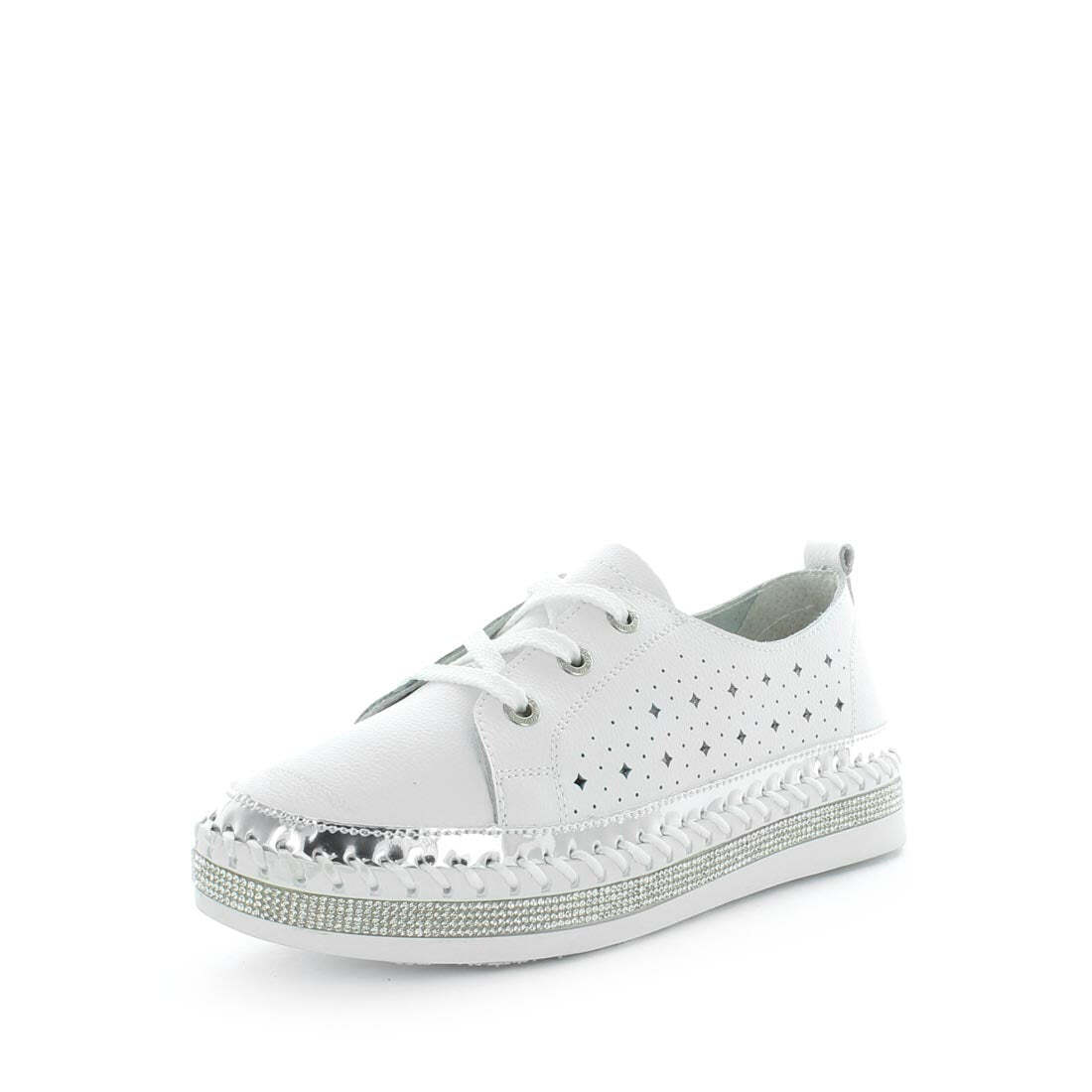 V717-JBCASINI-WHITE-36-187821-00 JUST BEE Women's CASINI Flats White 36EU - Image 1