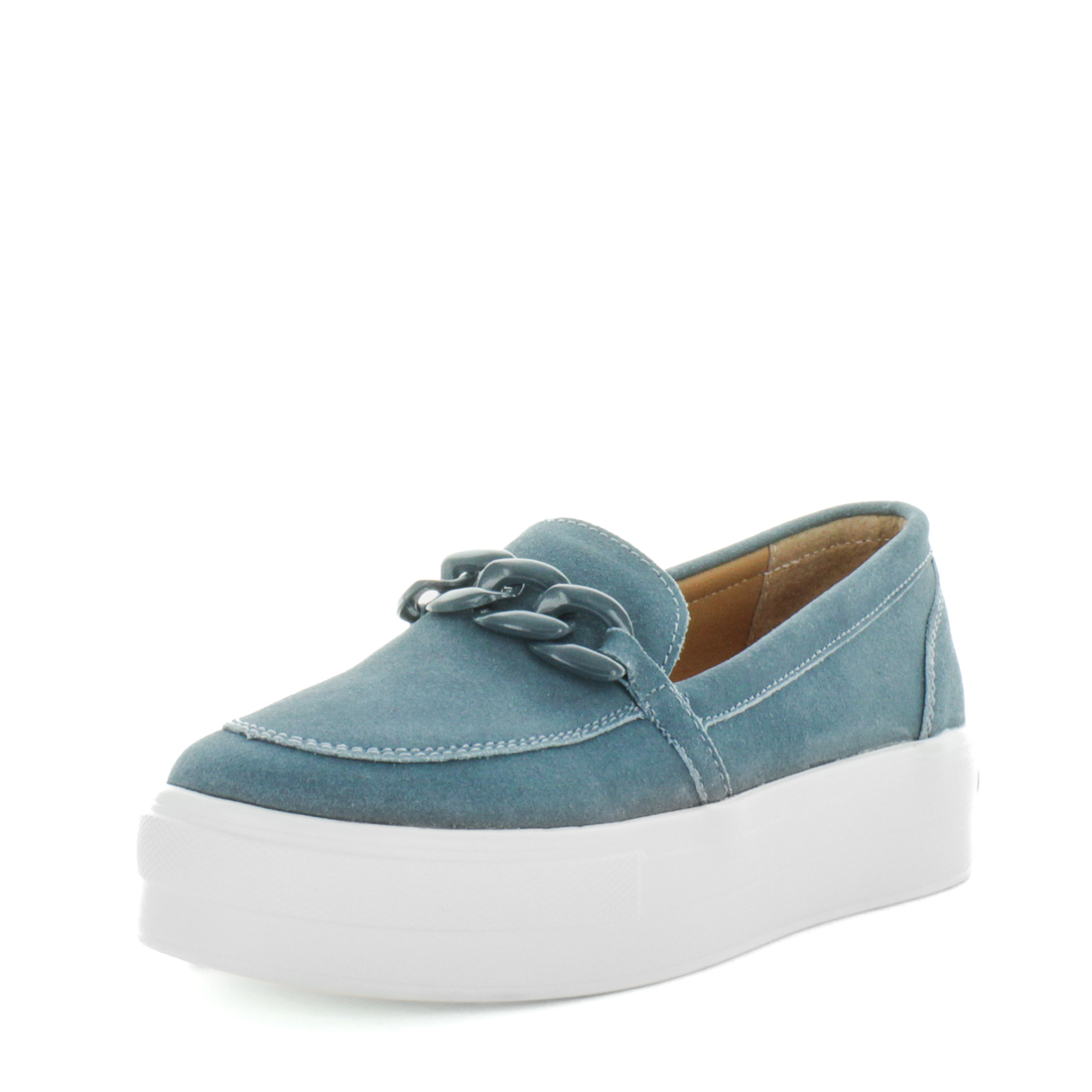 V717-JBCHIMY-BDE-39-188507-00 JUST BEE Women's CHIMY Loafers / Slip ons Blue Suede 39EU - Image 1
