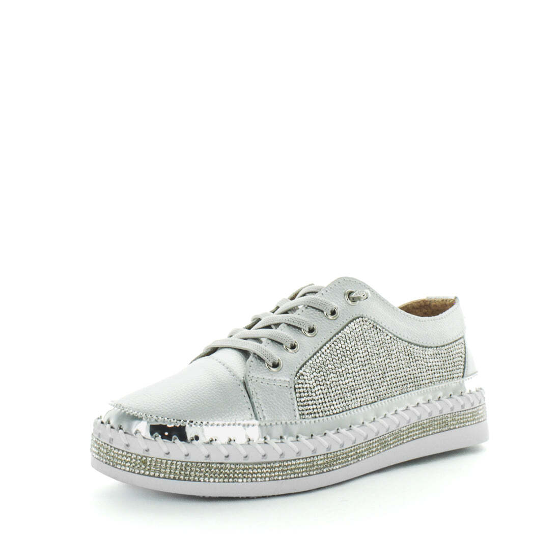 V717-JBCRISTEL-SILVER-38-189196-00 JUST BEE Women's CRISTEL Sneakers Silver 38EU - Image 1