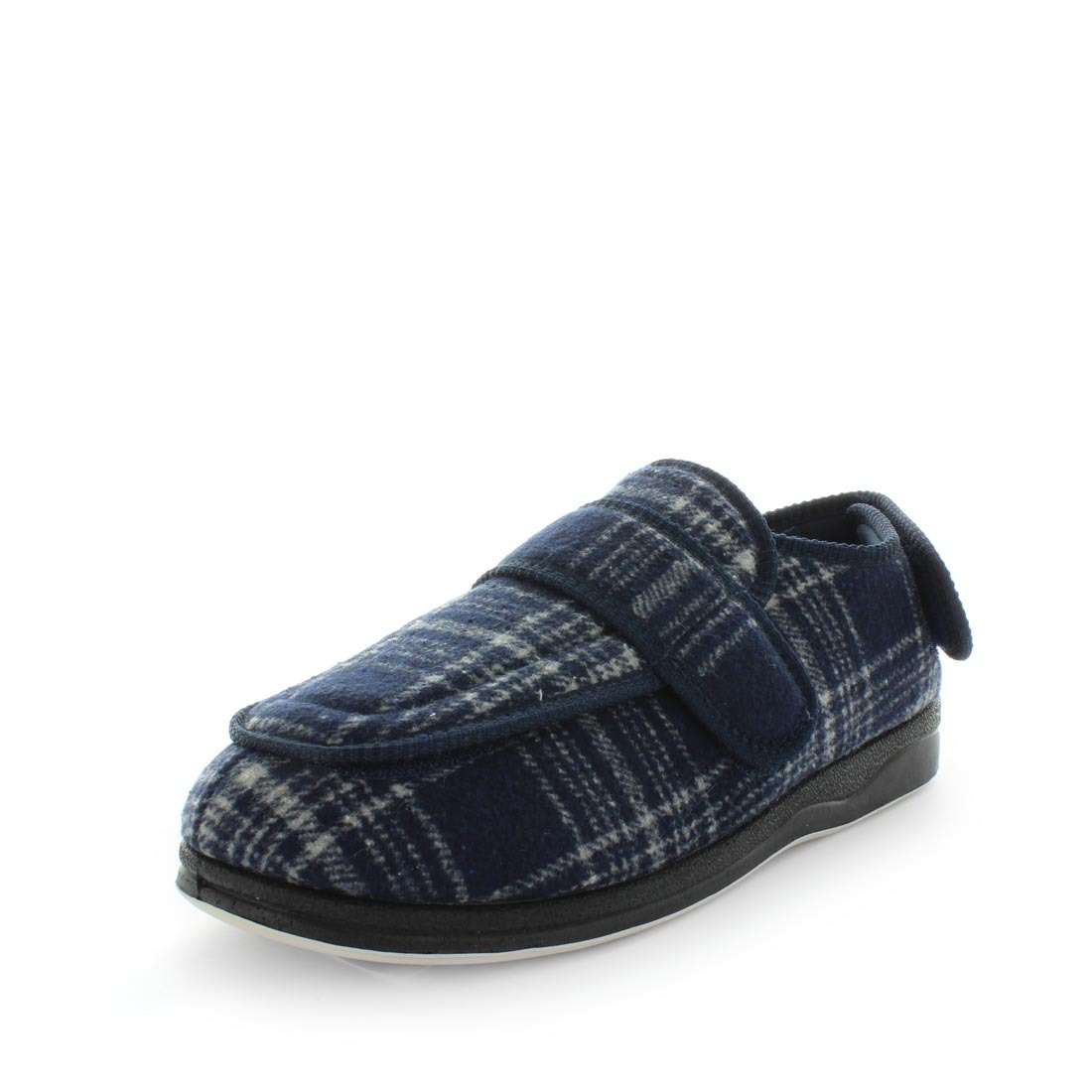 V717-PEDISON-BLUECHECK-11-187003-00 Panda EDISON Slippers Uggs Navy/Blue Check Shoe 11 - Image 1