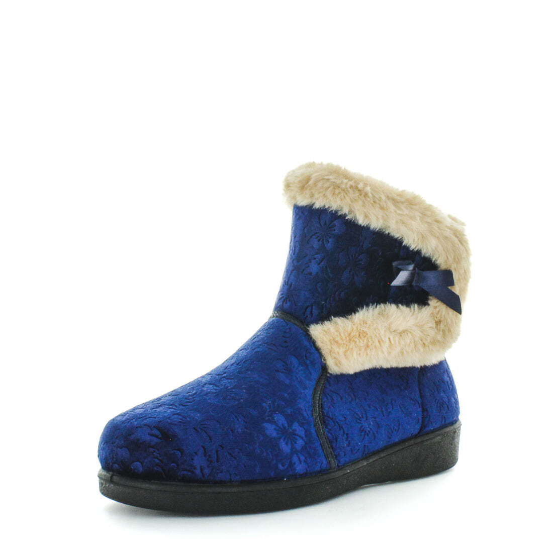 V717-PELLIDY-BLUEEMBOSSED-6-186320-00 Panda PELLIDY Slippers Uggs Blue Embossed Shoe 6 - Image 1