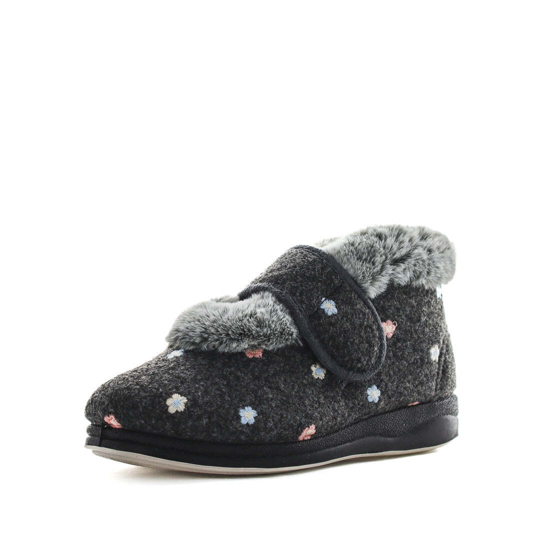 V717-PEMEE-GREYFLORAL-8-187391-00 Panda EMEE Slippers Uggs Grey Floral Shoe 8 - Image 1