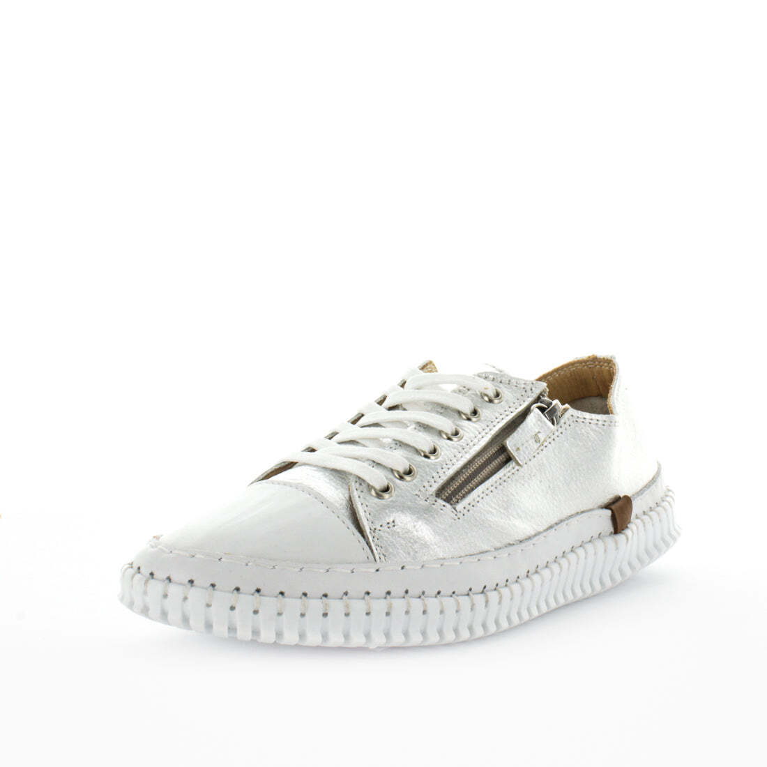 V717-STBANNAH-SILVER-38-193405-00 SOFT TREAD ALLINO Women's BANNAH Sneakers Silver Shoe 38EU - Image 1