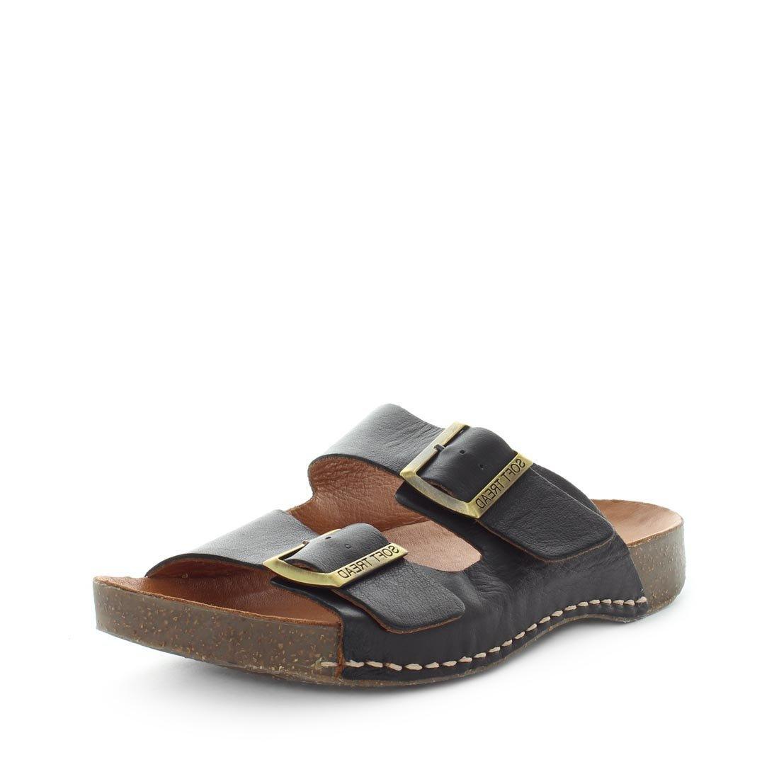 V717-STBRODIE-BLACKLEATHER-40-194011-00 SOFT TREAD ALLINO Women's BRODIE Sandals Black Leather Shoe 40EU - Image 1