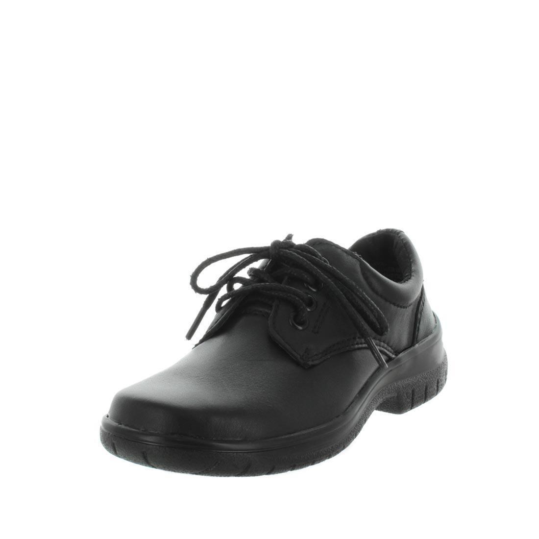 V717-WJAMEL2-BLS-4-192829-00 WILDE SCHOOL Girl's JAMEL2 School Black Smooth Shoe 4US - Image 1