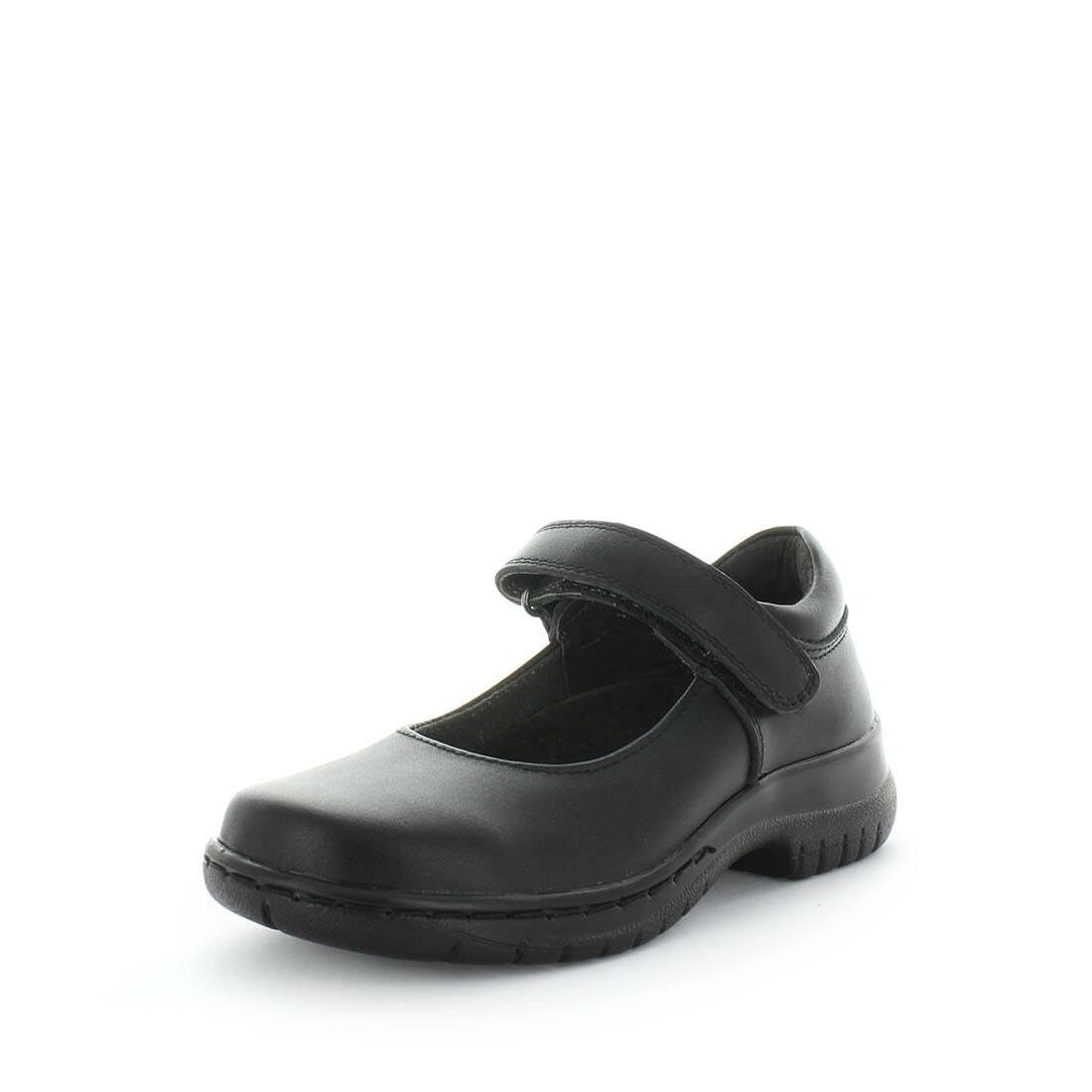 V717-WJANI2-BLS-2-192955-00 WILDE SCHOOL Girl's JANI2 School Black Smooth Shoe 2US - Image 1