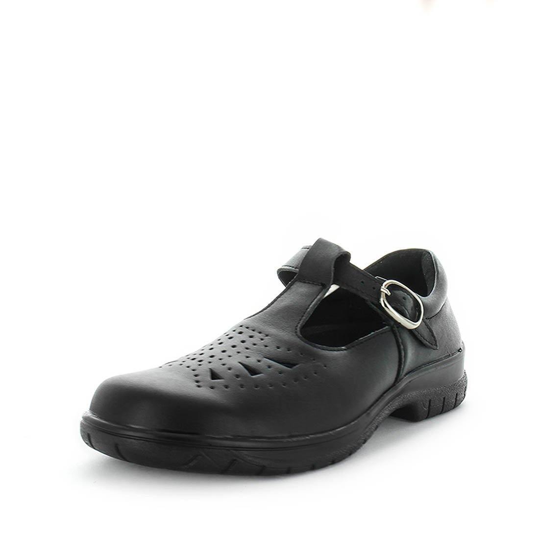 V717-WJAYNE2-BLS-3-193198-00 WILDE SCHOOL Girl's JAYNE2 School Black Smooth Shoe 3US - Image 1
