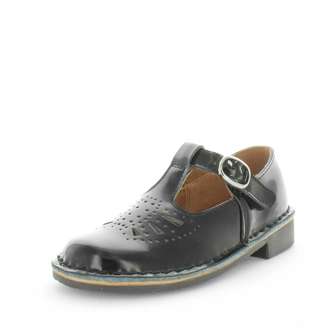 V717-WJENNYYVEL-BLKOFFSHI-9-193358-00 WILDE SCHOOL Girl's JENNYVELJnr School Black Off Shine Shoe 9US - Image 1