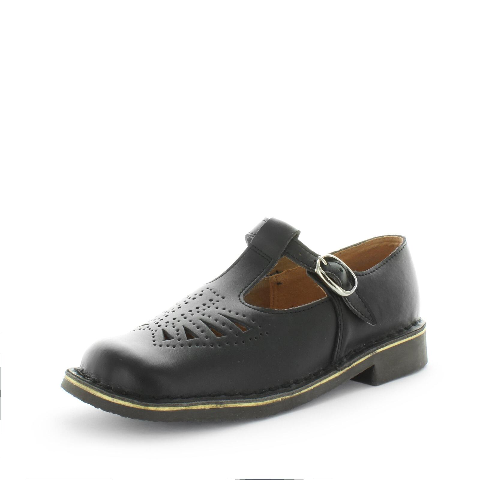 V717-WJENNYYVEL-BLKSMT-2-193394-00 WILDE SCHOOL Girl's JENNYVELJnr School Black Smooth Shoe 2US - Image 1