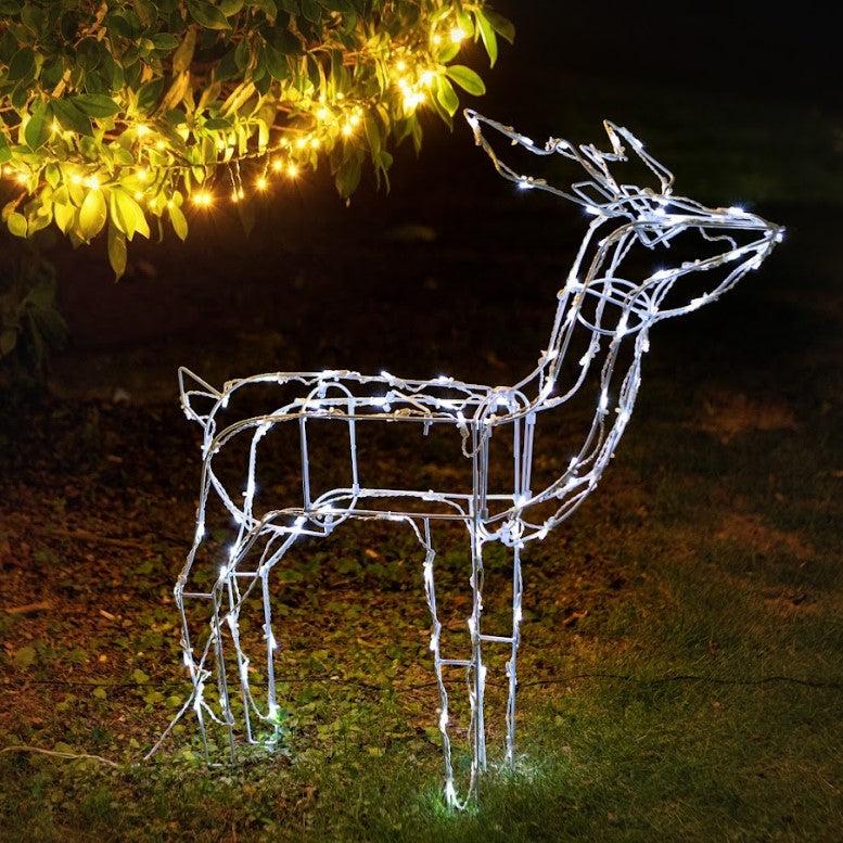 V720-XB3433S-202073-05 Battery Operated LED Reindeer – 2 Style Options: Feeding and Standing - Standing - Image 1