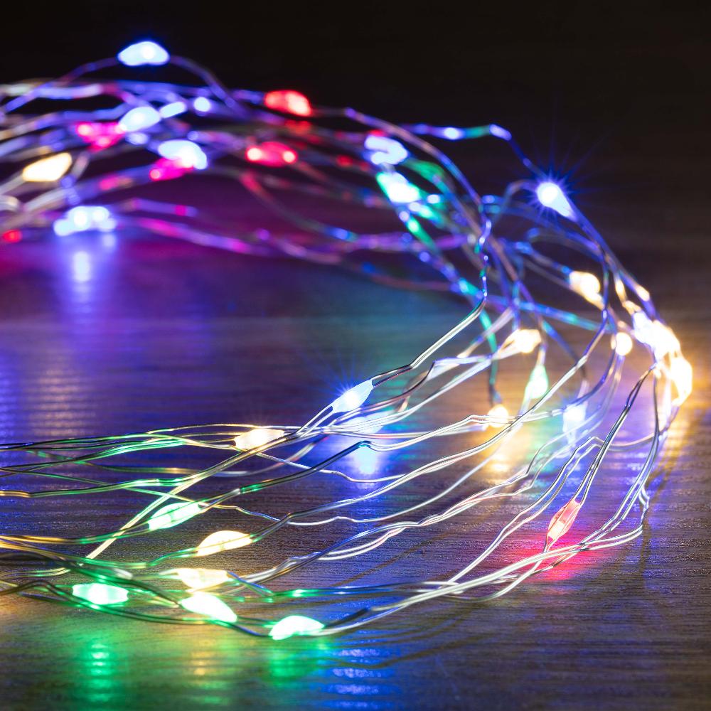 V720-XB3485-MULTI-202105-03 Battery Operated 30 LED Wire Pin Lights – 3m, available in 3 Colors - Multicolor - Image 1